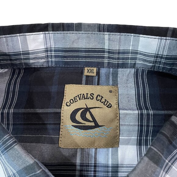 Coevals Club Men's Size XXL Gray Plaid Western Shirt Pearl Snaps Cowboy Rancher - Picture 2 of 5